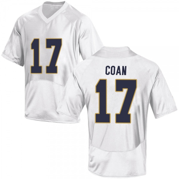 Jack Coan Notre Dame Fighting Irish NCAA Youth #17 White Replica College Stitched Football Jersey KIR4655RD